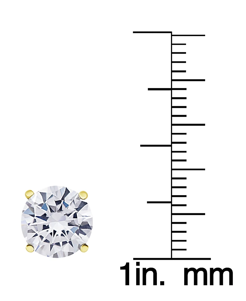Cubic Zirconia Round Stud Earrings in Silver Plate