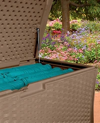 Suncast 134 Gallon All-Weather Uv-Resistant Outdoor Patio Storage Deck Box, Java