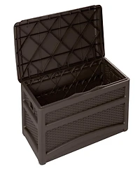 Suncast DBW7500 73 Gallon Outdoor Patio Storage Chest with Handles & Seat, Java