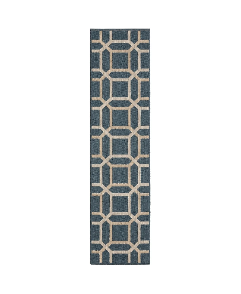 Oriental Weavers Latitude 806B3 Blue 1'10" x 7'6" Runner Rug