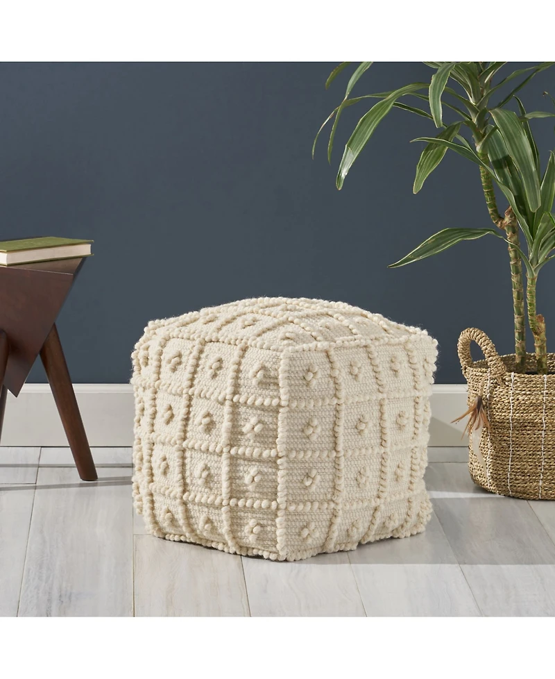 Noble House Atwater Boho Ottoman Pouf