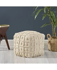 Noble House Atwater Boho Ottoman Pouf