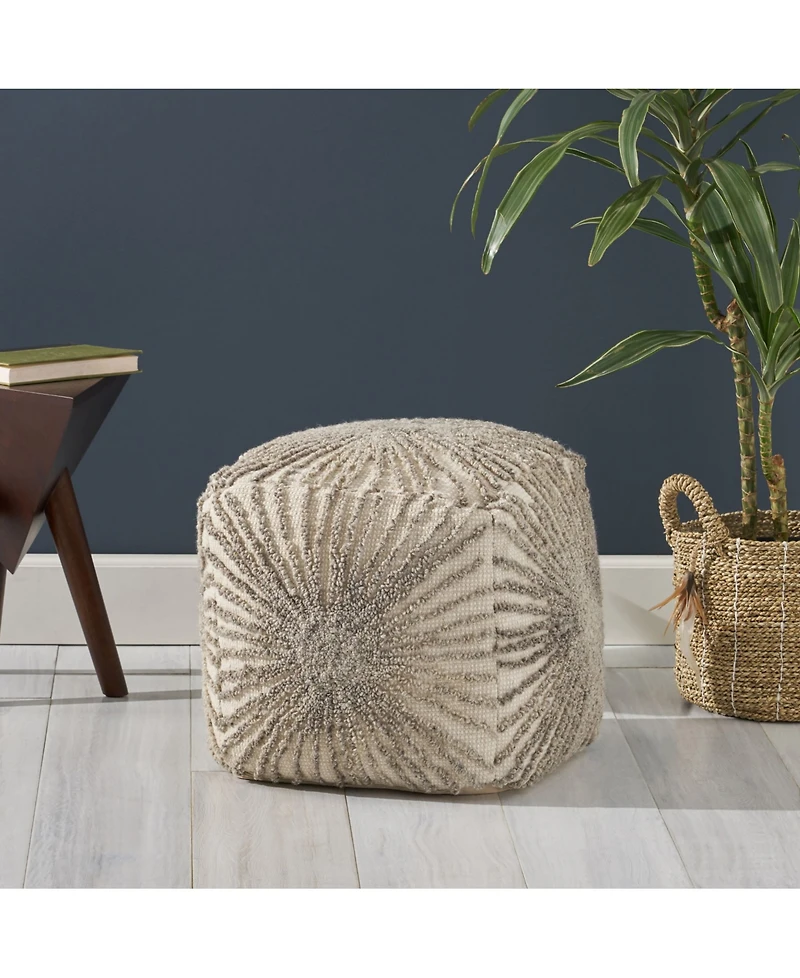 Noble House Nolene Boho Ottoman Pouf