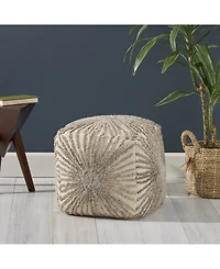 Noble House Nolene Boho Ottoman Pouf