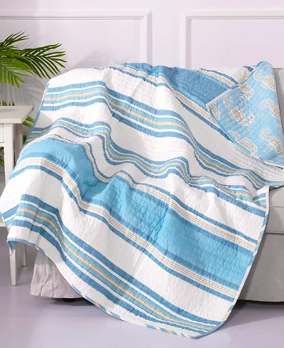 Levtex Maui Stripe Reversible Quilted Throw, 50" x 60"