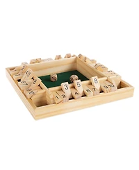 Hey Play Shut The Box Game - Classic 10 Number Wooden Set With Dice Included-Old Fashioned, 4 Player Thinking Strategy Game For Adults And Children