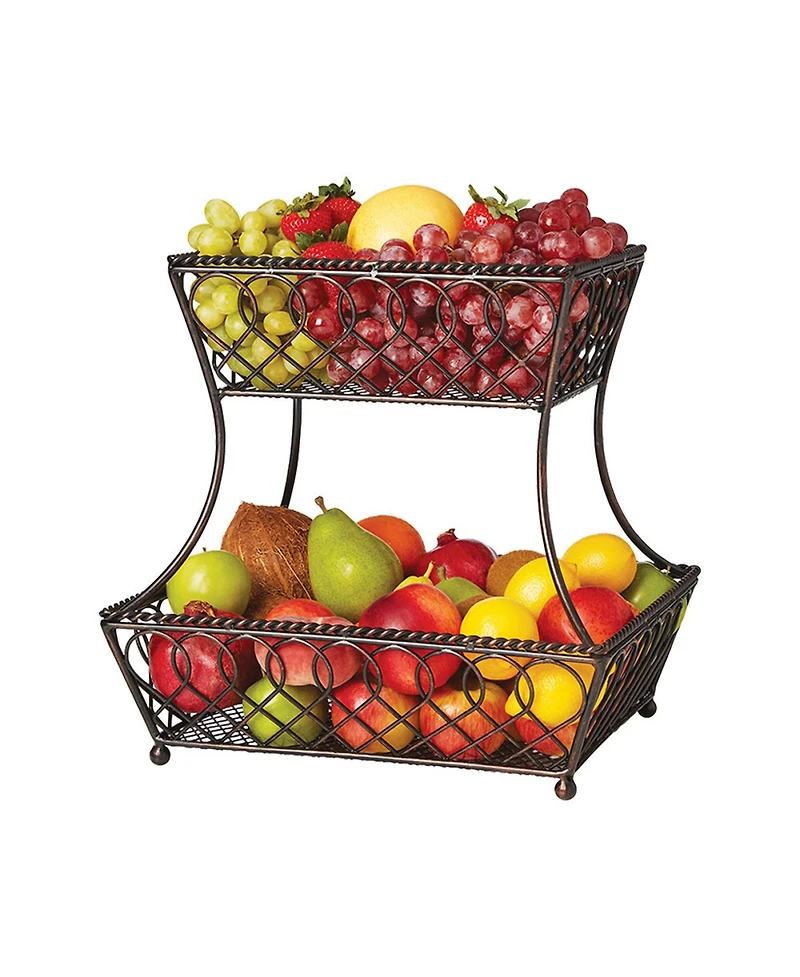 Mikasa Loop Lattice rectangular 2 Tier Basket