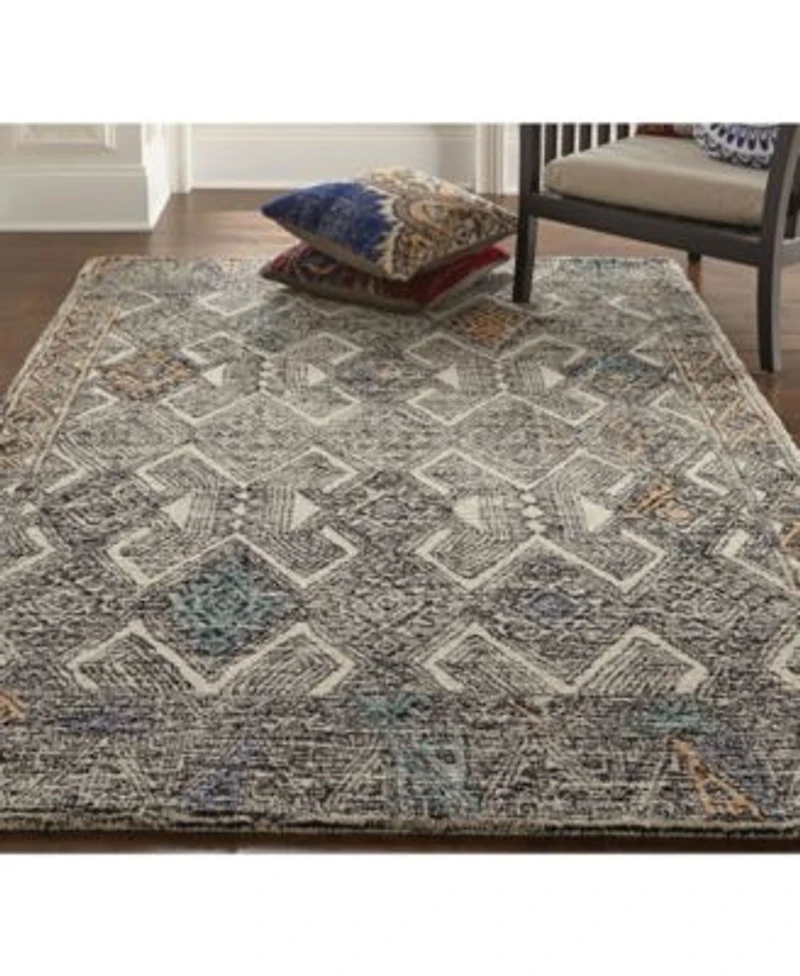 Simply Woven Anastasia R8479 Black Area Rug