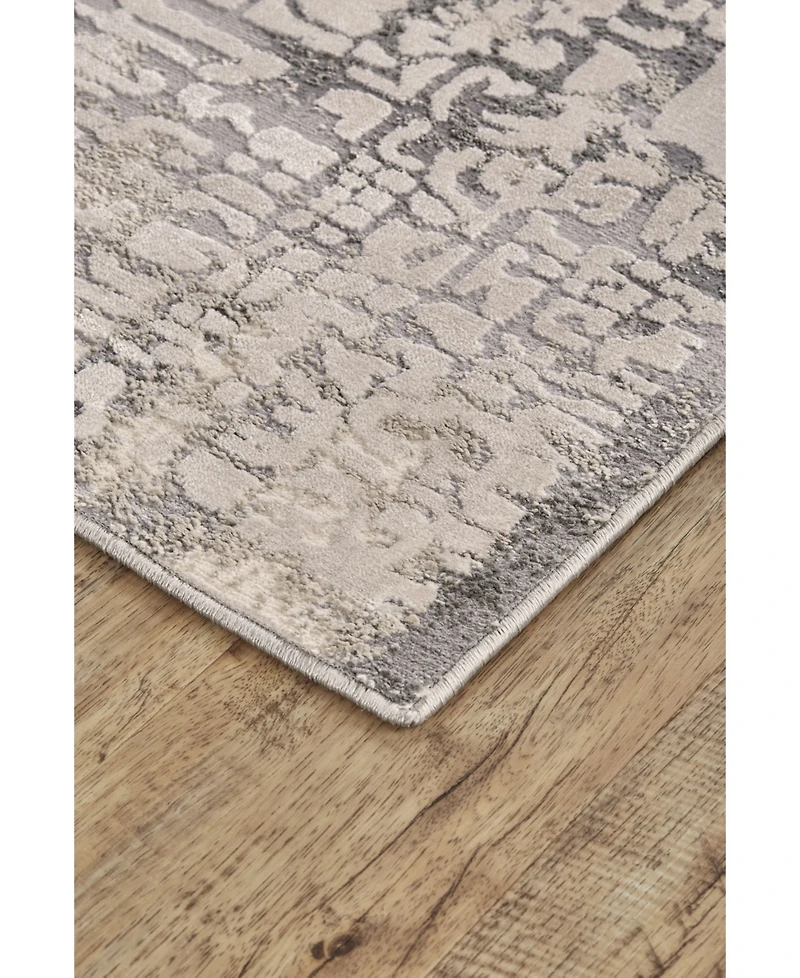Feizy Prasad R3683 Gray 1'8" x 2'10" Area Rug