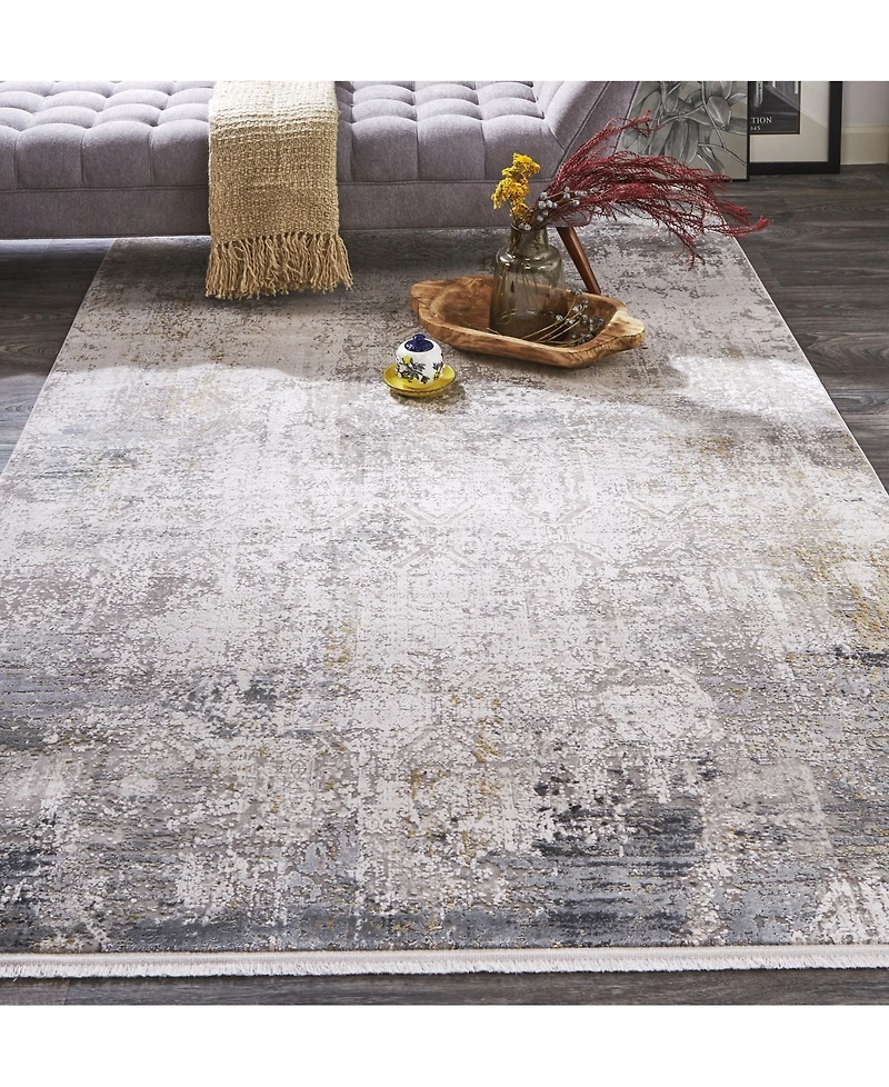 Feizy Cadiz R3892 Gray 2'2" x 3'2" Area Rug