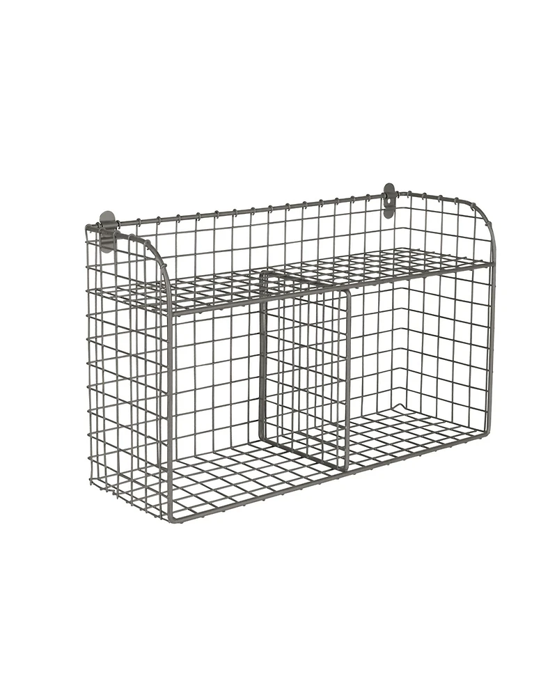 Spectrum Vintage-like Living Wall Mount Double Bin with Shelf