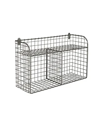 Spectrum Vintage-like Living Wall Mount Double Bin with Shelf