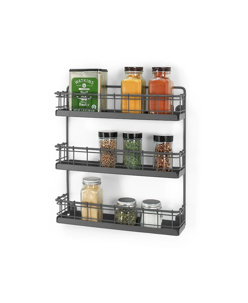 Spectrum Vintage-like Living Wall Mount 3-Tier Spice Rack