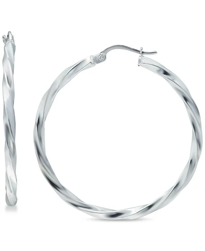 Giani Bernini Twist Hoop Earrings in Sterling Silver, 25mm, Created for Macy's