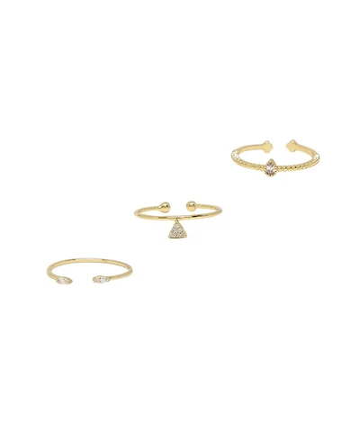 Ettika Crystal Poppy Adjustable Ring Set