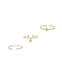 Ettika Crystal Poppy Adjustable Ring Set