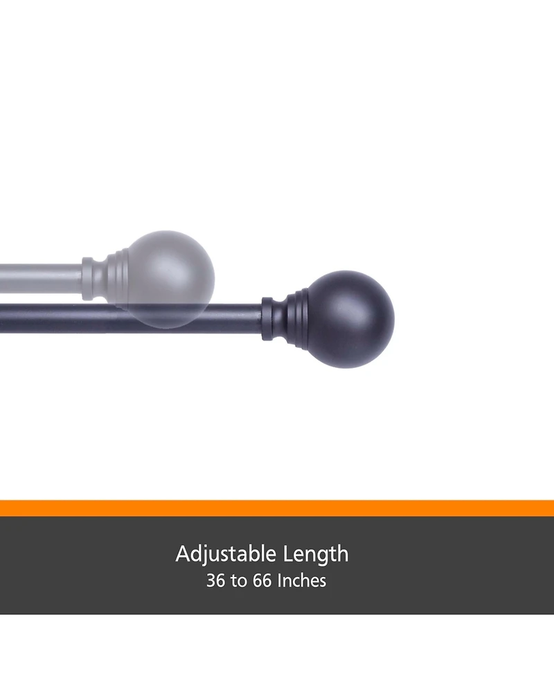 Kenney Fast Fit Easy Install Dryden 5/8" Decorative Window Curtain Rod