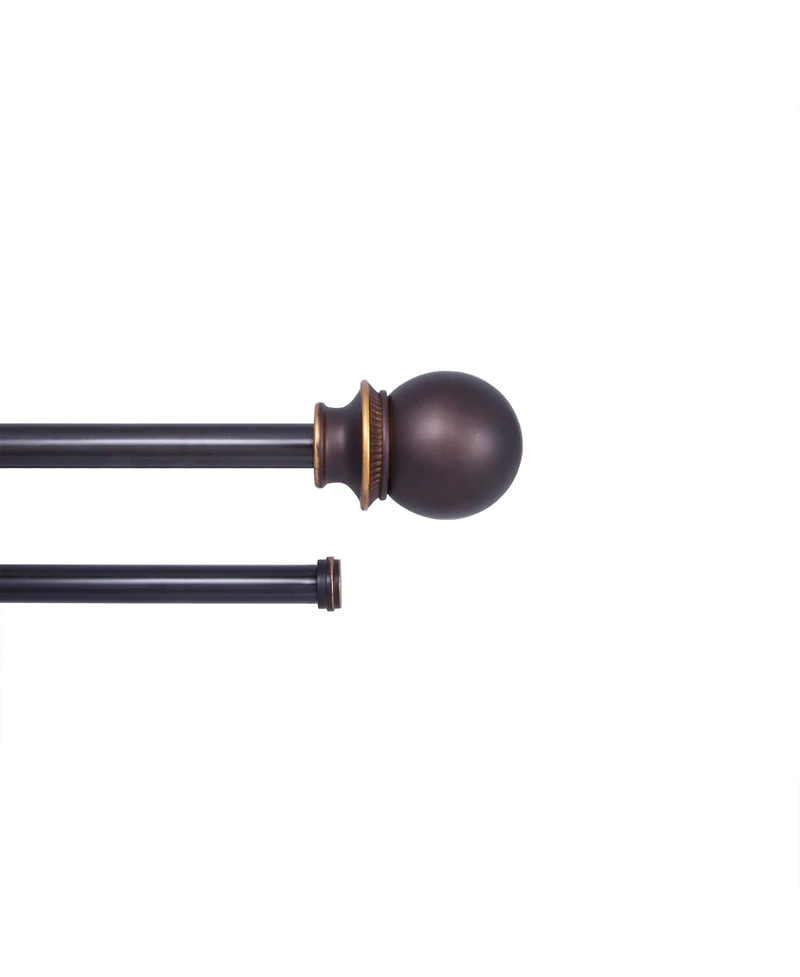 Kenney Fast Fit Easy Install Birkin 5/8" Decorative Window Double Curtain Rod