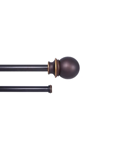 Kenney Fast Fit Easy Install Birkin 5/8" Decorative Window Double Curtain Rod