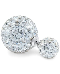 Crystal Sphere Reversible Stud Earrings in Sterling Silver, Exclusively at Macy's