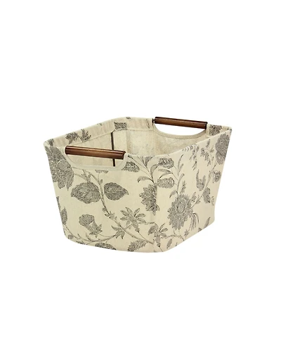 Household Essentials Tapered Storage Bin with Wood Handles