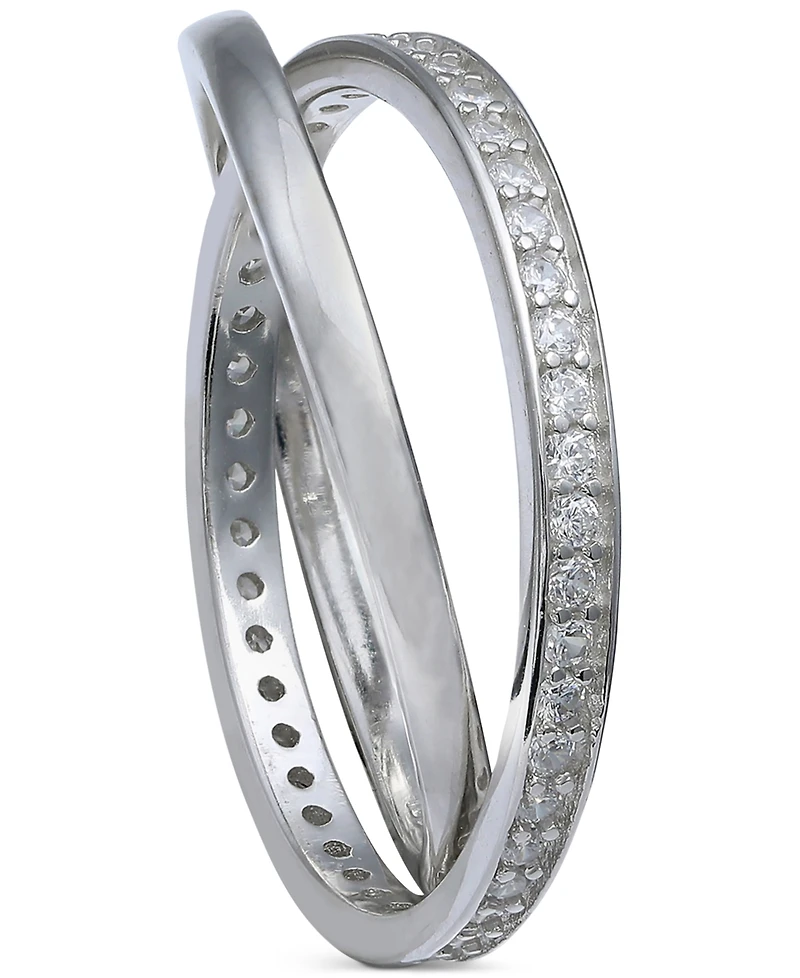 Giani Bernini Cubic Zirconia Crisscross Ring Sterling Silver, Created for Macy's