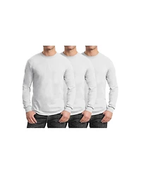 Galaxy By Harvic Men's -Pack Egyptian Cotton-Blend Long Sleeve Crew Neck Tee
