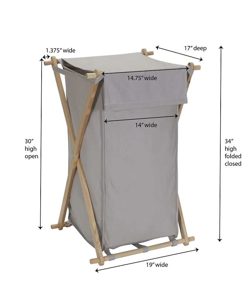 Wood X Frame Hamper