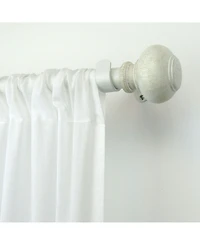 Elrene Home Fashions Rhinebeck Rustic Faux Wood 1" Diameter Adjustable Curtain Rod Set with Round Finials