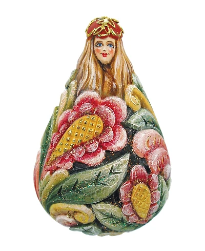 G.DeBrekht Hand Painted Scenic Ornament Flower Maiden Bell