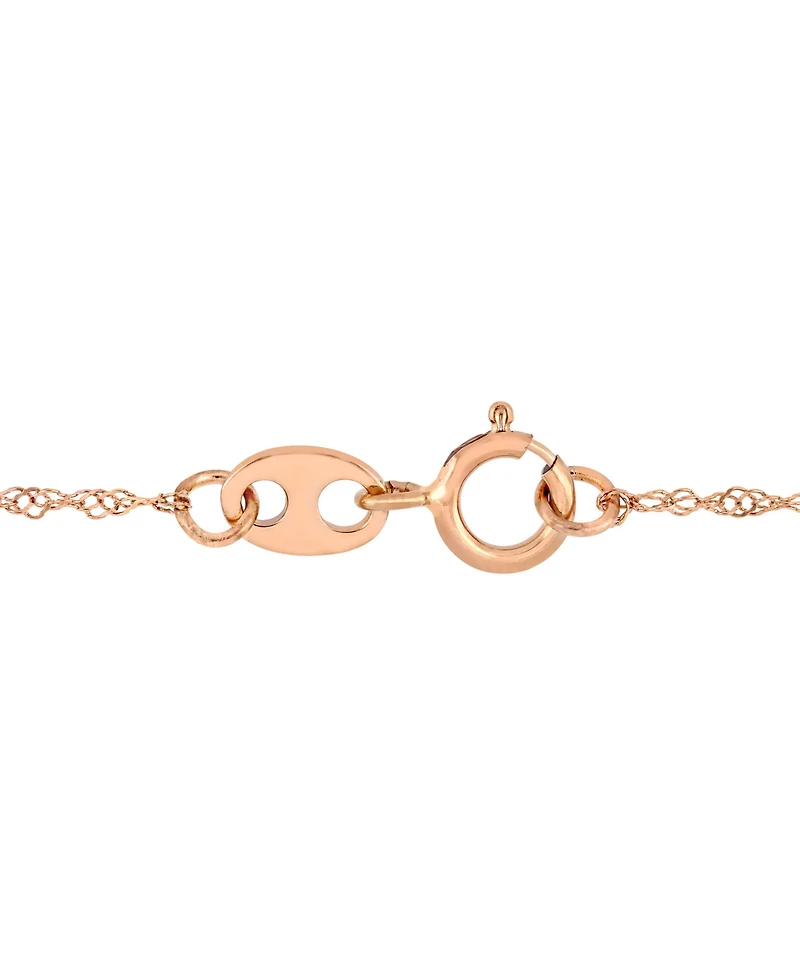 Morganite (3/5 ct. t.w.) & Diamond (1/10 ct. t.w.) Halo 17" Necklace in 14k Rose Gold