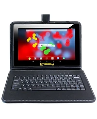 Linsay New 10.1" Tablet Octa Core 128GB Bundle with Black Keyboard Case and Newest Android 14