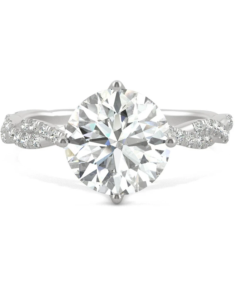 Charles & Colvard Moissanite Twist Engagement Ring (2-1/3 ct. t.w. Dew) 14k White Gold