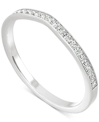 Charles & Colvard Moissanite V-Shape Wedding Band (1/5 ct. t.w. Dew) 14k White Gold