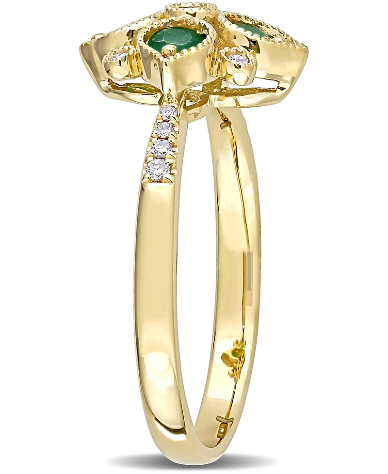 Emerald (1/3 ct. t.w.) & Diamond (1/10 ct. t.w.) Statement Ring in 14k Gold