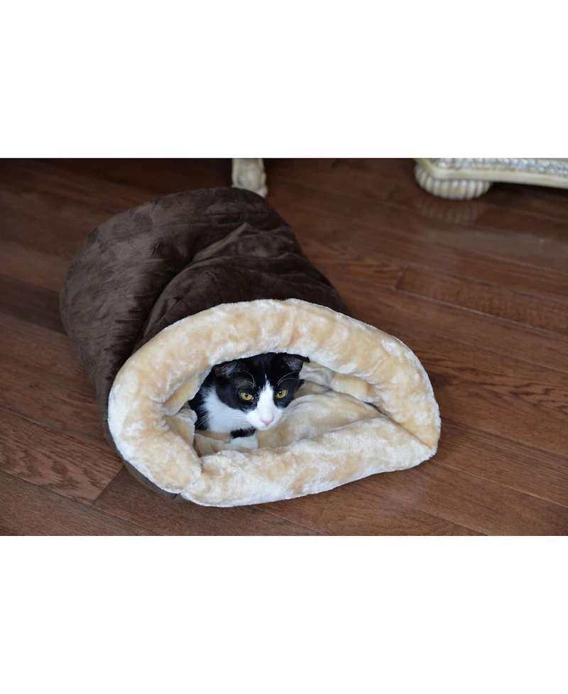Armarkat Burrow Sleep Shape Cat Bed, Soft Cave Bed For Dog And Cat, C15HKF/Mh, Mocha