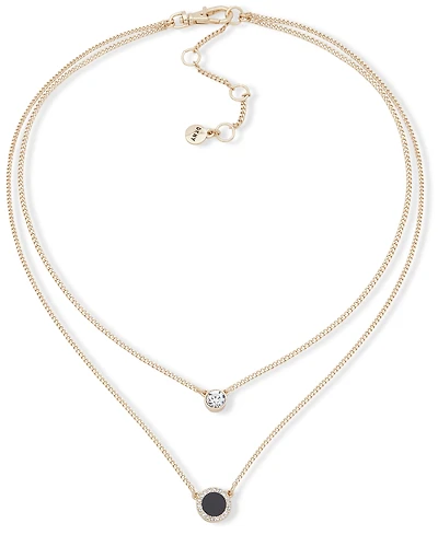 Dkny Gold-Tone Stone & Crystal Layered Pendant Necklace, 16" + 3" extender