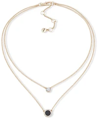 Dkny Gold-Tone Stone & Crystal Layered Pendant Necklace, 16" + 3" extender