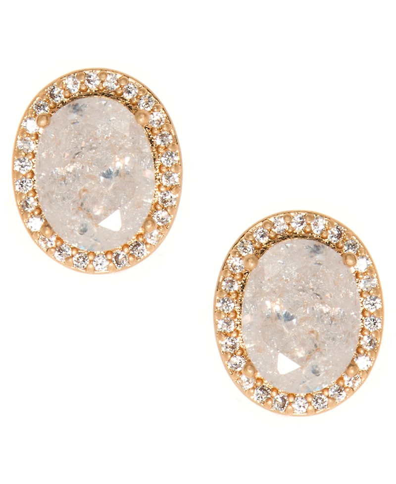 lonna & lilly Gold-Tone Stone & Crystal Halo Stud Earrings