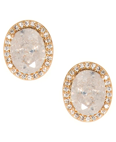 lonna & lilly Gold-Tone Stone & Crystal Halo Stud Earrings