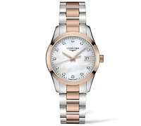Longines Women's Swiss Conquest Classic Diamond (1/20 ct. t.w.) Two-Tone Stainless Steel Bracelet Watch 34mm