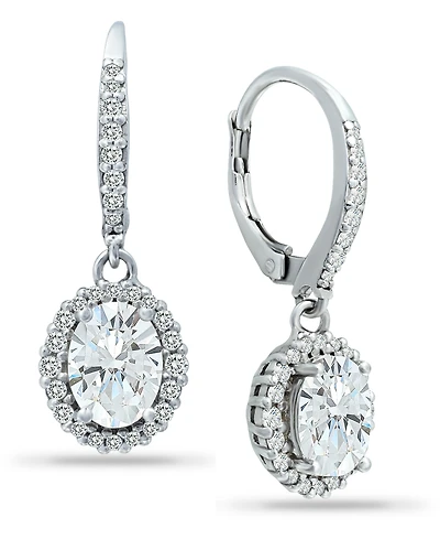 Giani Bernini Cubic Zirconia Halo Drop Earrings in Sterling Silver, Created for Macy's
