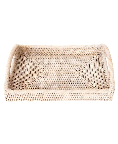 Artifacts Trading Company Rattan Rectangular Vanity Tray with High Handles