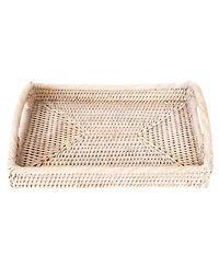 Artifacts Trading Company Rattan Rectangular Vanity Tray with High Handles