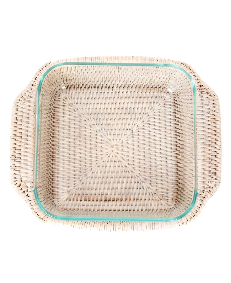 Artifacts Trading Company Artifacts Rattan Square Baker Basket, with Pyrex