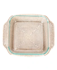 Artifacts Trading Company Artifacts Rattan Square Baker Basket, with Pyrex