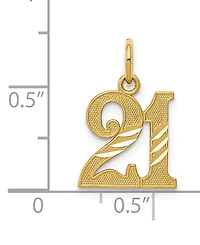 21 Charm Pendant in 14k Gold