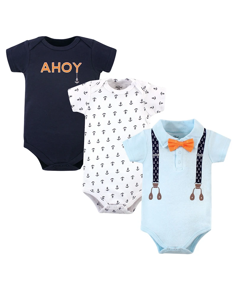 Little Treasure Baby Boys Everyday Cotton Snapsuits