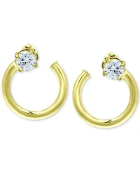 Giani Bernini Cubic Zirconia Front & Back Hoop Earrings, Created for Macy's