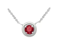 Giani Bernini Red Cubic Zirconia Framed 16" Pendant Necklace, Created for Macy's